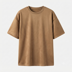 KUREON Premium Plain Oversized T-Shirt – Heavyweight Cotton Essential Tee | Camel Brown