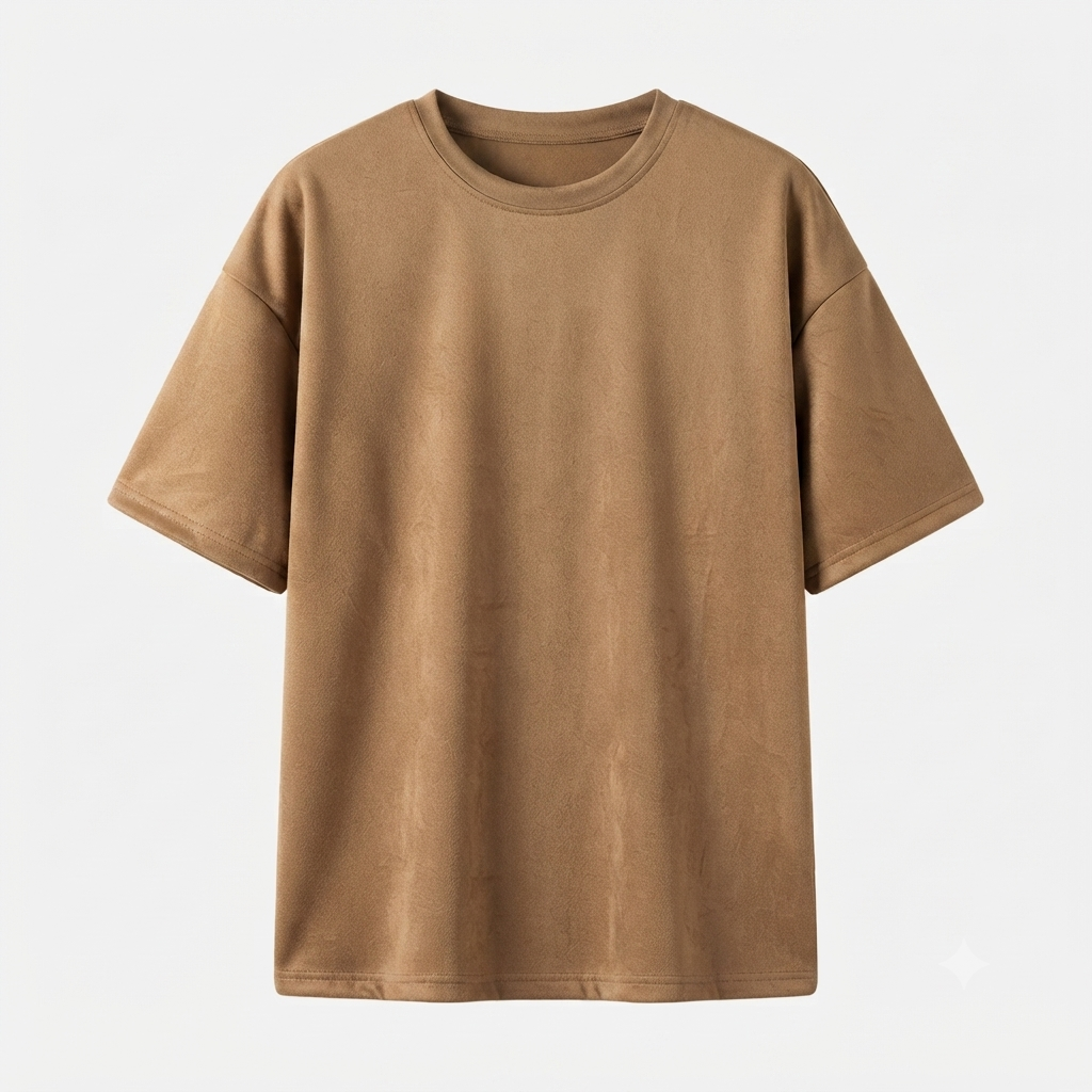 KUREON Premium Plain Oversized T-Shirt – Heavyweight Cotton Essential Tee | Camel Brown