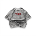 KUREON Signature Embroidered Oversized T-Shirt – Premium Cotton Grey Streetwear Tee