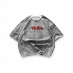 KUREON Signature Embroidered Oversized T-Shirt – Premium Cotton Grey Streetwear Tee