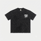 KUREON Vintage Acid Wash Oversized T-Shirt – Distressed Streetwear Cotton Tee | Black
