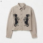 KUREON Apollo Heritage Oversized Printed Shirt – Premium Beige Greek Statue Button-Up Shirt