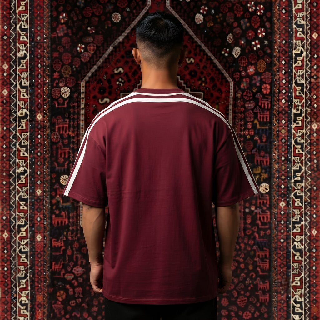 KUREON Vintage Racing Oversized Graphic T-Shirt – Premium Cotton Streetwear | Maroon