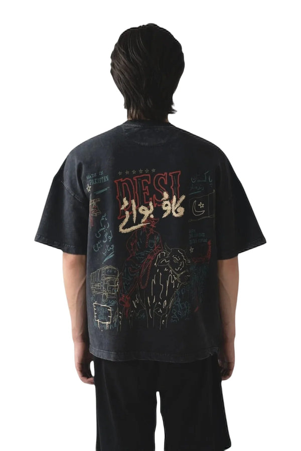 Cow Boy Acid Wash T-shirt